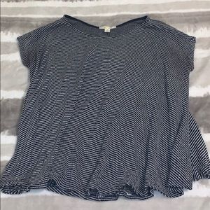 Francesca’s (Miami Brand) Navy Blue Striped Top